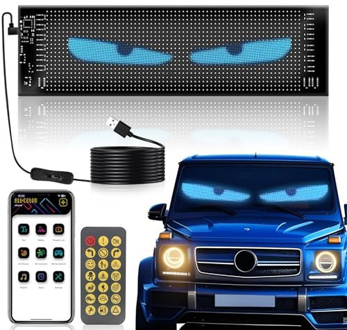Devil Eyes Light For Cars Led Augen für Lkw,Teufelsaugen Lichter für Autos,Programmierbares Flex-Auto-LED-Display für Auto, LKW, Geschäft, DIY Dynamische LED Werbung