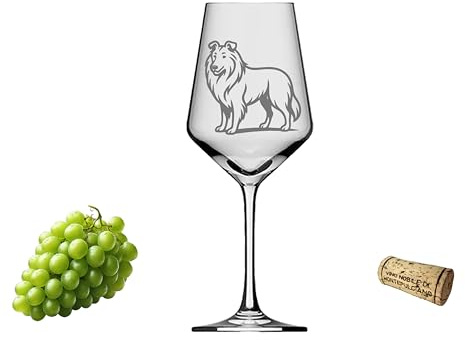 eXODA Weinglas Collie Designerstück spülmaschinenfest mit Gravur 350 ml | Füllmenge 350 ml, spülmaschinenfest, ergonomisches Design, made in Germany, soziale Initiative, geeignet für verschiedene Anl