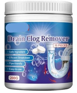 Drain Cleaning Tablets - Unclog & Deodorize Kitchen, Bathroom, Sink, Tub, Toilet - Eco-Friendly Drain Cleaner Tablets For Hair, Grease, Food & Paper Blockages(1PCS)