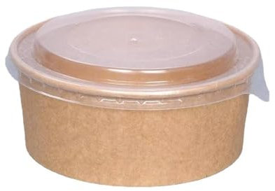 Lot de 15 Bols en Papier Kraft, gobelets, Bols à Salade de Fruits, récipients en Papier Kraft, boîte de préparation for Salade, crème glacée, collation, Stockage 500 ML 750 ML(500ml)