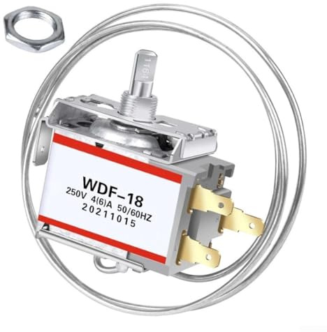 Refrigerator Thermostat Controller, WDF-18 Refrigerator Fridge Freezer Thermostat, 3-Pin Screw Installation, 110V 250V Compatible