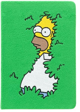 Grupo Erik The Simpsons A5 Notebook Hardback - Homer Simpson Gifts, Merch | Plush Cover, Blank Journal Note Book, Plain Notebook A5 Sketchbook | The Simpsons Stationery Gifts under 15 Pounds