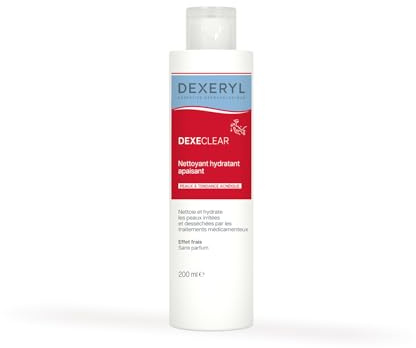 DEXECLEAR by DEXERYL - Nettoyant Hydratant Apaisant Visage & Corps - 200 ml | Compense les Effets Dessechants des Traitements Anti-Acné - Non Comédogène - Sans parfum - Peau Grasse à Tendance Acnéique