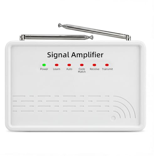 YISEELE Amplificatore di Segnale per Sistemi d‘Allarme: Compatibile con Sensori PIR e Telecomandi Wireless, Ripetitore con 2 Antenne per Estendere Copertura in Casa e Ufficio