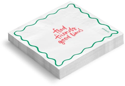 OH YEAH - 60 Stück - doppellagige Papierservietten, 33 x 33 cm, Food Friends, dekorierte Servietten für Geburtstage und Partys, Tischdekoration, Einwegpapier, doppellagiges Papier