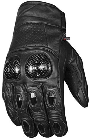 Men's Premium Leather Motorcycle Cruising Street Palm Sliders Biker Gloves L