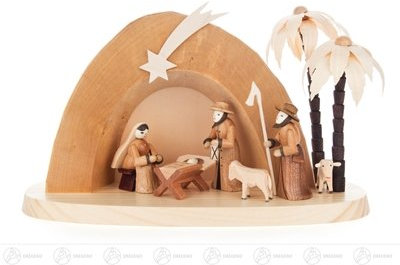 Rudolphs Schatzkiste Krippen und Zubehör Weihnachtskrippe Breite x Höhe x Tiefe 10 cmx11 cmx8 cm NEU Erzgebirge Weihnachtsdeko Tischdeko