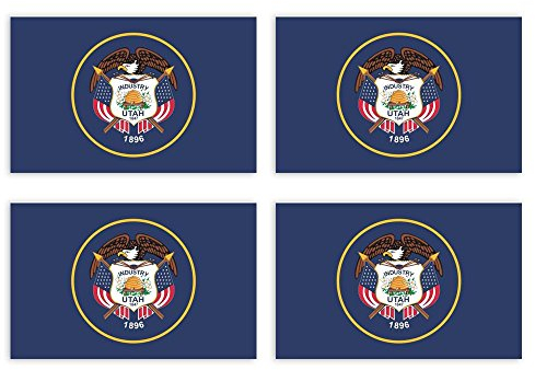 Kiwistar Aufkleber 4,5 x 3,4 cm Utah Salt Lake City - Bundesstaat Autoaufkleber USA Flagge Länder Wappen Fahne Sticker Kennzeichen - Auto - Fahrrad - LKW