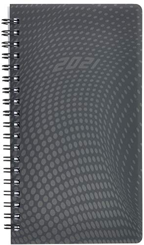 rido/idé 7014104901 Wochenkalender/Taschenkalender 2021, Modell Timing 2, 2 Seiten = 1 Woche, Blattgröße 9,3 x 17,2 cm, PP-Einband, schwarz