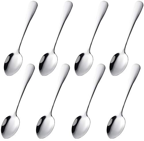 Mini Espresso Coffee Spoons, 4.9 Inches Stainless Steel Small Dessert Teaspoons, Specialty Demitasse Tiny Stirring Spoon Set of 8…