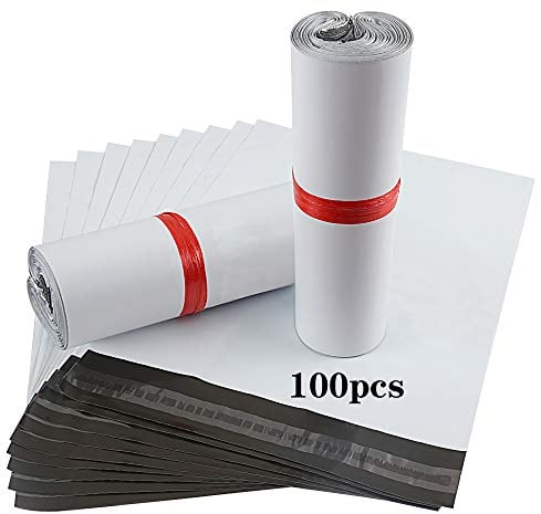 Rshuhx 30x40cm Enveloppe Sac Plastique Expedition Blanches Opaques 100 Pièces Emballage Colis Vetement Sacs d'expédition Courrier Enveloppes Expéditeurs