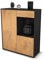 Stil.Zeit Highboard Lena, Korpus anthrazit matt, Front Holz-Design Eiche (92x108x35cm), Push-to-Open Technik & Leichtlaufschienen