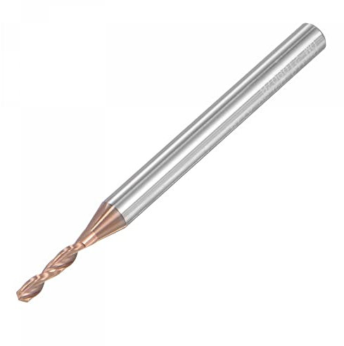 sourcing map Hartmetall-Spiralbohrer 2mm Durchmesser 4mm Schaft Titanbeschichtet Gerader Schaft Metallbohrer