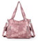 ZOCAI AngelKiss Handtasche Damen Schultertasche Multifunktionale Umhängetaschen Gewaschenes Veganes Leder Wasserdicht mit Reißver Schlusstaschen Reißverschlusstasche (Rosa 2)