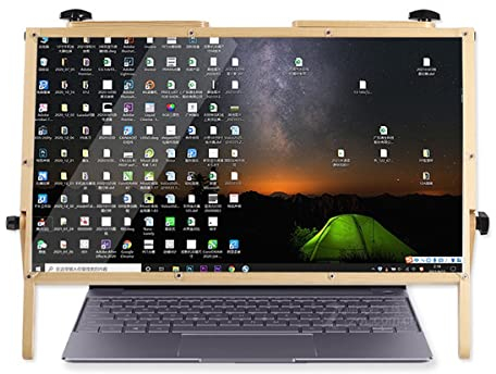 LEIYTFE Bildschirmvergrößerer für Laptop, 22 Bildschirmlupe Laptop-Bildschirmlupen-Schutzhalter, 3-5 mal lesen Lupe, (Color : Brown)