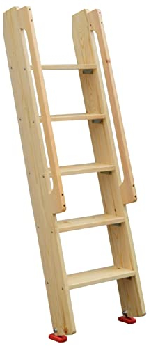 Bettleiter Handlauf Etagenbettleiter Aus Massivholz, Vorgefertigte Wohnmobil-Etagenleiter mit Breitem Pedal, Design-Bodenleiter mit Abgerundeten Ecken, 5 Stufen 150cm/59
