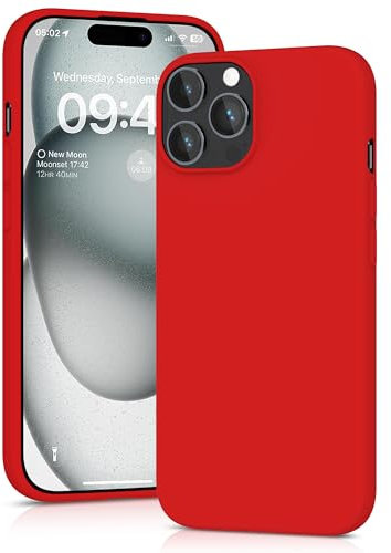 YATWIN Silicone Case for iPhone 15 Pro, Soft-Touch, Shockproof, DustProof, Antiskid Full Body Armour Phone Cover for Apple iPhone 15 Pro - Red