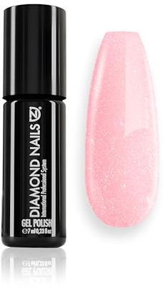 Diamond Nails - UV Nagellack - PINK GLITTER - 7 ml - Extra Widerstandsfähig - Premium Shellac für langanhaltenden Glanz - Gel Nägel & UV Lacke in perfekter Studioqualität