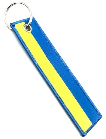 SNS Components Ukraine Ukraine Ukraine Länderflagge Nylon gewebt bestickt Gepäckanhänger Schlüsselanhänger Schlüsselanhänger, blau, One size