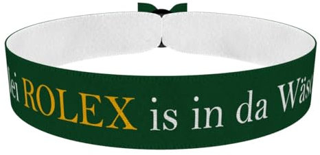 Mei Rolex is in da Wäsch - Stoffarmband aus Satin - Witzige Sprüche - Lustiges Accessoire - Geschenkidee für Männer & Frauen - Trendy Armband für jeden Anlass - Unisex Armband