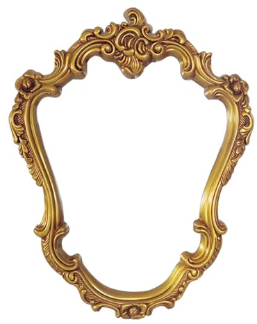 Dekorativer Vintage-Spiegel mit Goldrahmen, Barocker Antiker Wandspiegel, Kosmetikspiegel für Wohnzimmer, Flur, Schlafzimmer, Kamin, Badezimmer oder Eingangsbereich