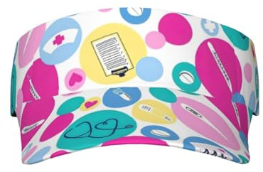 Cute Nurse Sun Visor Hats,Open Top Hat for Women and Men,Tennis Sun Cap Golf Sun Cap,Fishing-Hats, Cute Nurse, One size