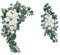 perfk 2 x Hochzeitsbogen, Blumen, grüne Blätter, Türkranz, Herzstück, künstlicher Blumenschmuck für Hochzeit, Hintergrund, Zeremonie, Party, Weiß