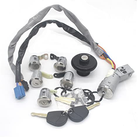 MUEOSI ENSEMBLE COMPLET DE BARILLET DE SERRURE DE PORTE 5PCS, for Peugeot, EXPERT 2002-2008 4162.CF Loquet de verrouillage du capot (Size : Lock Set)