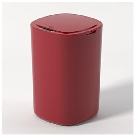 Aqxyxsw 12L plein capteur intelligent poubelle bascule poubelle Simple toilette cuisine poubelle stockage déchets papier panier salle de bain accessoires lingli(rouge)