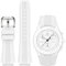 REBANDACE Correa para reloj Moonswatch, correa de silicona sin huecos para reloj Omega X Swatch Speedmaster Moonswatch de 20 mm, correa curvada de repuesto suave para Swatch Omega, hombres y mujeres