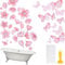 HOMMDECO Adesivi antiscivolo per vasca da bagno, 6 pezzi, con farfalla rosa, adesivi antiscivolo per vasca da bagno, scale, doccia