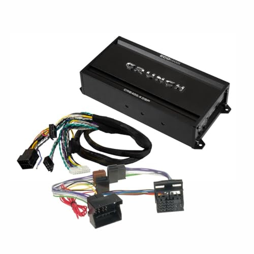 CRUNCH CRE400.4DSP-ISO.M1-4 CH CLASS A/B Auto Verstärker - Kompatibel mit Audi - 4 x 50W RMS und 6 CH 32 Bit DSP - integr. Bluetooth für Audio Steaming und APP