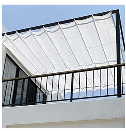 CVERTHAF Retractable wave shade sail for outdoor pool decks in the garden, U-shaped design, 1.5 m wide x 4 m long