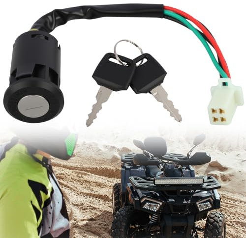 Interruttore di Accensione a 4 Fili Chiavi per Moto, Compatibile ATV, Quad, Dirt Bike e Scooter Elettrici da 50cc a 250cc, Compatibile per TaoTao, Sunl, Interruttore Moto
