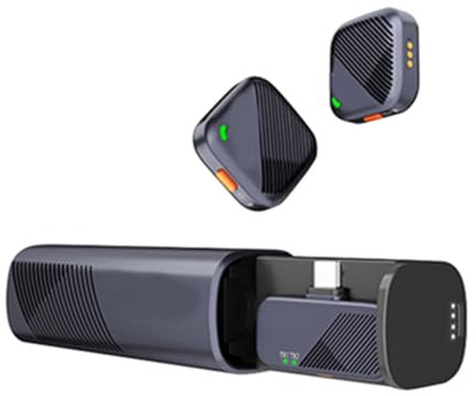Flaroey Mini Microphone Wireless Microphone System 2.4GHz 2.4GHz Wireless Microphone System Receiver Transmitter TIme Capsule Design 300M Stable Transmission for Vlogg Live Streaming A