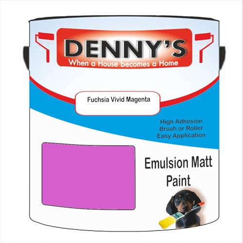 Premium Interior Wall & Ceiling Emulsion Paint – Fuchsia Vivid Magenta – Rich Matt Finish, Durable & Washable, Low Odour, Ideal for Living Rooms, Bedrooms & Hallways (250ML Tin)