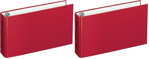 VELOFLEX 4168321 - Bankordner DIN A6, Ordner, Ringbuch für Kontoauszüge, 2-Ring-Mechanik, 30 mm Füllhöhe, mit Niederhalter, rot, 1 Stück (Packung mit 2)