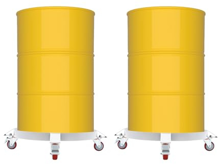 DIFU Rollwagen Fasswagen bis zu 544 kg Transportroller Fassheber Stahl Fassroller | Fasst Fässer bis 208 Liter, Fasshalterung mit Rädern | Werkstatt, Produktion, Landwirtschaft