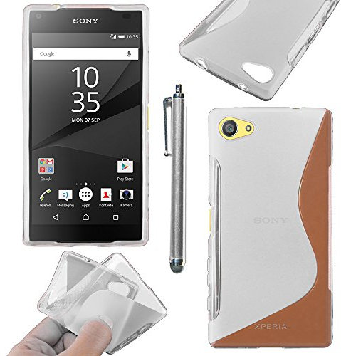 ebestStar - kompatibel mit Sony Xperia Z5 Compact Hülle Flex Silikongel Handyhülle, Klar TPU Schutzhülle, S-line + Stift, Transparent