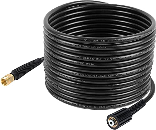 McFilter | Hochdruckschlauchverlängerung 15m geeignet für Hochdruckreiniger Kränzle Quadro Serie, Kärcher HD Serie (ohne EasyLock) - NW 6 x 1, 200 bar, 60 °C, Anschlüsse M22 x 1,5 IG / M22 x 1,5 AG