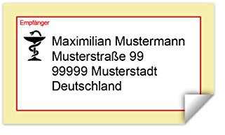 10 x Adressaufkleber Empfängeraufkleber individuell verschiedene Adressen Sticker - Krankschreibung
