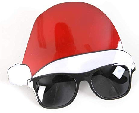 KarnevalsTeufel Brille Cool-Santa in schwarz-rot-weiß Weihnachten Nikolaus Weihnachtsmann Accessoire