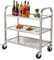 Nisorpa Catering-Trolley mit 3 Etagen, Edelstahl, Rollwagen, Küchenwagen, Servierwagen mit Feststellrädern für Küche, Hotels, 950 x 500 x 950 mm