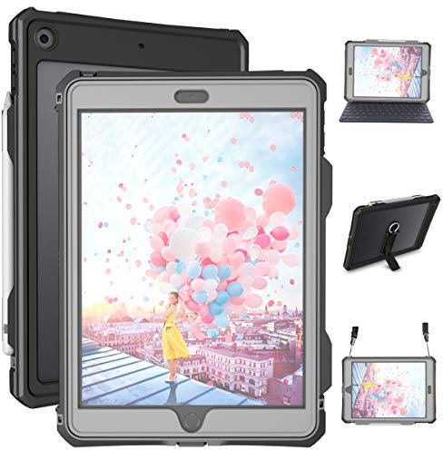 Transy Waterproof iPad 10.2 Case, 7th/8th/9th Gen, Built-in Screen Protector, Full Body Protection, Wireless Charging, Outdoor Activities, Unisex, Kid