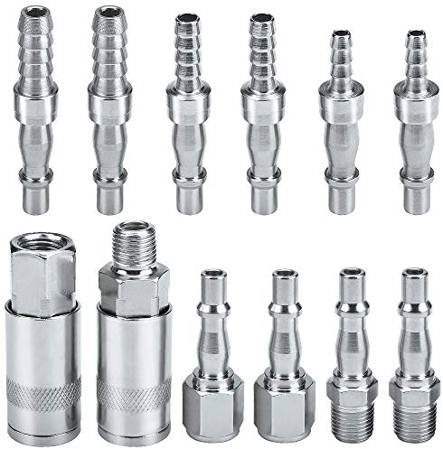 Drado Air Compressor Fitting 1/4 BSP Air Line Hose Compressor Fitting Couplings Connector Male Female and Male Fittings for 6, 8 & 10mm Hose