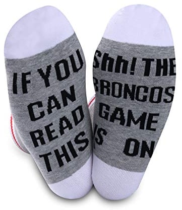 JTOUK American Football Geschenk Denver Broncos Geschenk Fußball Fans Geschenk Lustiges Geburtstagsgeschenk Neuheit Fußballsocken (Broncos), Broncos, M