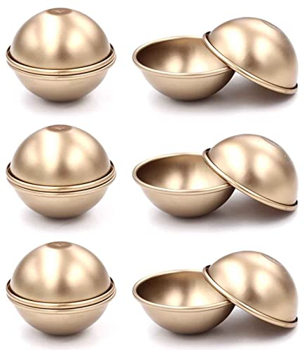 HAZOULEN 12 Stück DIY Metall Badebomben Formen Set von 6