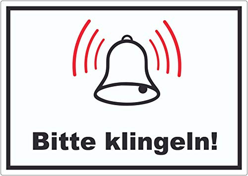 Bitte klingeln Aufkleber A8 (52x74mm)