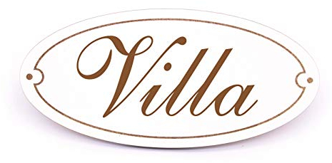 Schild Türschild Oval - Villa - selbstklebend graviert Dekoschild 15x7cm