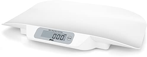 Alecto Baby BC29 Babywaage - Digitalwaage bis 20 kg, bis auf 5 Gramm genau - Stabilisierungssystem - Extra großes LED Display - Tarafunktion - Hohe Ablesegenauigkeit - Automatische Abschaltung - Weiß
